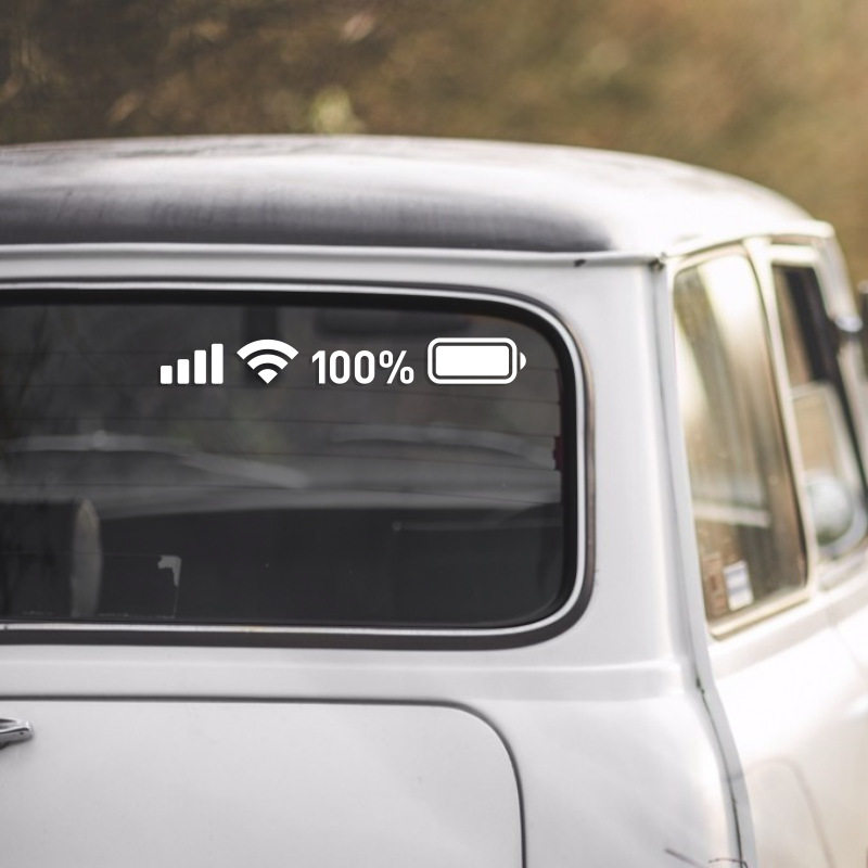 心情车贴丨电量信号标识电动汽车新能源后挡风玻璃窗装饰贴纸通用,汽车用品/电子/清洗/改装,汽车贴片/贴纸,淘宝优惠券,粉丝福利购,淘宝优惠卷