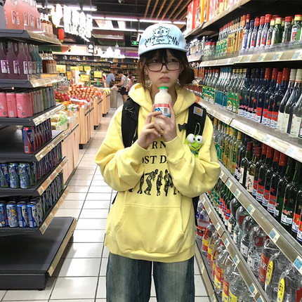 2024新款秋冬加绒加厚大码连帽外套正肩设计感小众宽松百搭卫衣女