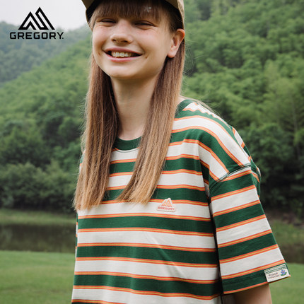 GREGORY x TYAKASHA联名款 格里高利条纹短袖T恤请款款宽松上衣