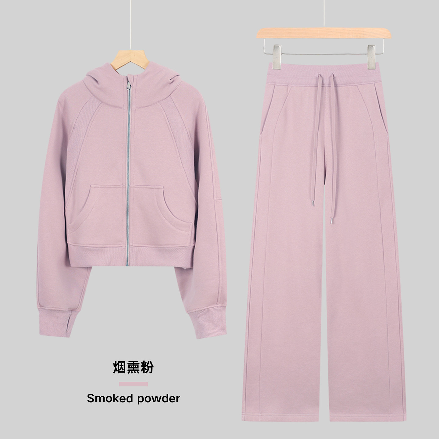 秋冬宽松全拉链卫衣运动套装女连瑜伽套装