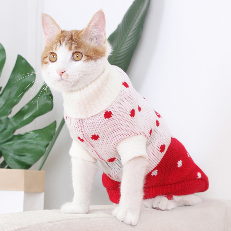 猫咪衣服宠物猫秋冬猫咪毛衣英短斯芬克斯猫衣服冬保暖可爱猫毛衣