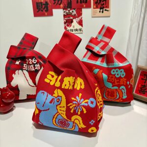 2026马年春节礼物针织手提袋