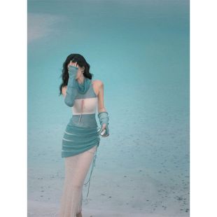 設(shè)計(jì)感非常出片 馬海毛撞色三件套裙時(shí)尚 套裝 秋冬新款 裙子