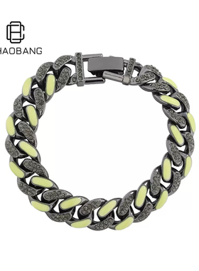 2025新款爆款高级感钛钢合成锆石手链古巴手链男个性配饰高级感