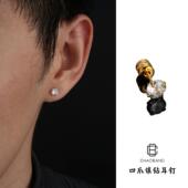 耳钉2025新款 高级感钛钢四爪锆石镶嵌耳钉男养耳洞耳骨钉耳饰 爆款
