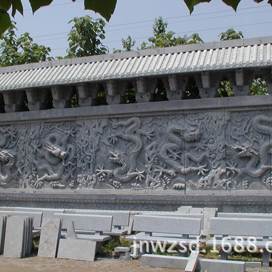 供应农村迎门墙瓷砖壁画 迎客松浮雕背景墙生产厂家 石头背景墙图