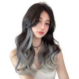 渐变巴黎画染假发片增发量蓬松一片式大波浪长卷发仿真挑染接发片