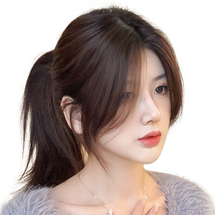 八字刘海假发女真发假刘海网红中分发夹头帘自然前额发际线假发片