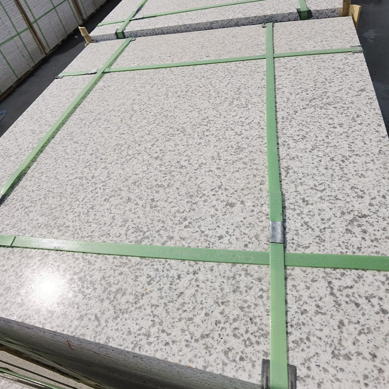 随州花岗岩白麻光面板材芝麻白亮面石材石料大理石工程板