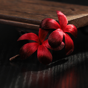 【夕阳红】非遗绒花蚕丝原创曼陀罗胸针发饰新中式现货头饰发簪