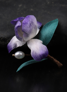 【紫珠鸢尾】非遗绒花软簪紫色新中式国风发饰古风汉服旗袍头饰女