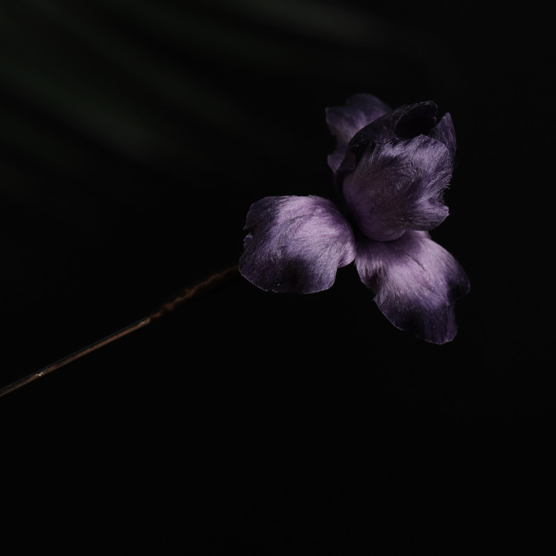 【深紫鸢尾】原创设计国风非遗传承绒花汉服胸针女饰品送礼物胸花