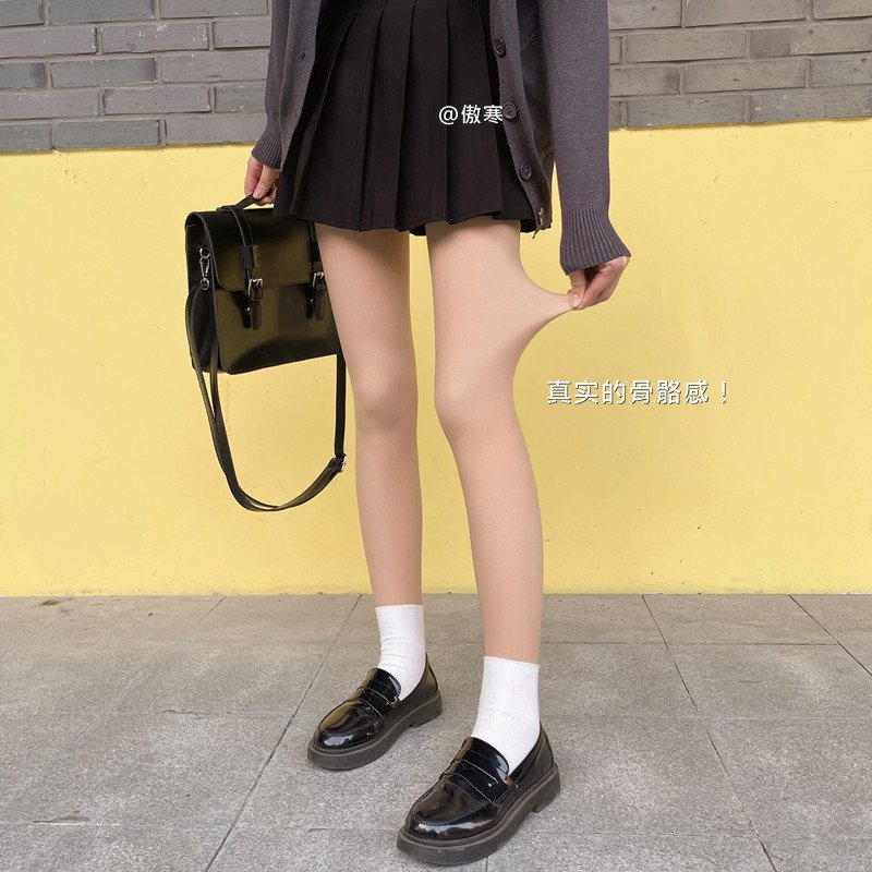 进口光腿神器女 秋冬裸感超自然肉色双层加绒加厚打底连裤袜