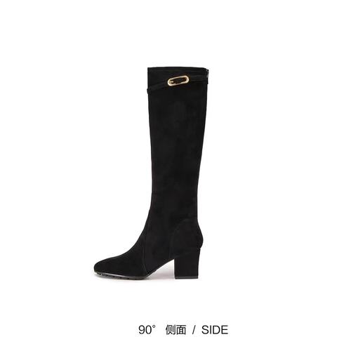 商场同款冬季伊芙琳时装靴长靴高筒靴粗跟方头百搭女靴子EIA01DG5