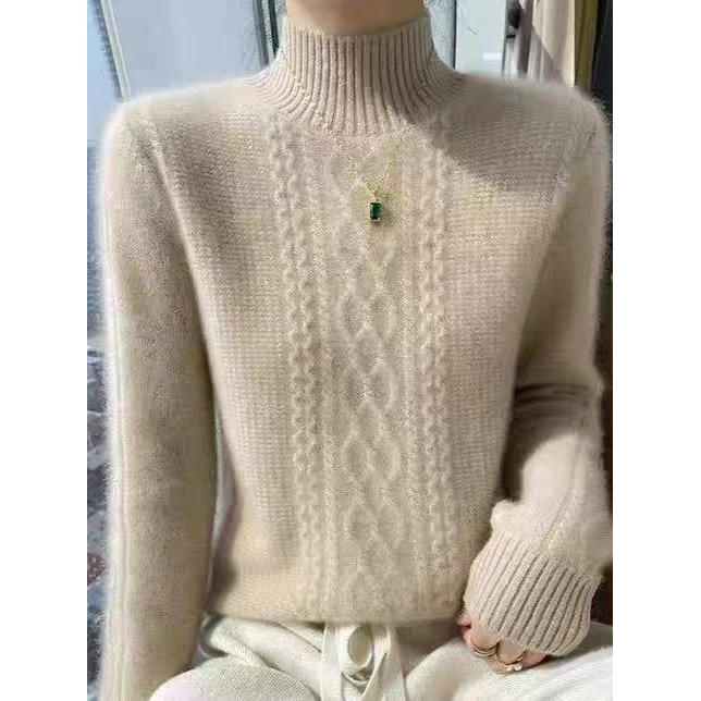 进口羊绒毛衣女25秋冬新款半高领打底衫加厚针织衫内搭纯色上衣宽