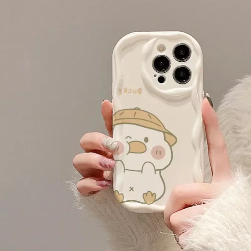 摸脸鸭子适用苹果15pro手机壳iphone16pro卡通14plus可爱13防摔12