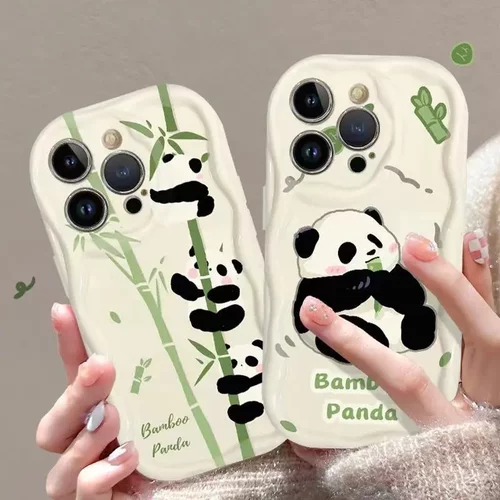 萌系熊猫适用iphone16promax手机壳15plus苹果14防摔13pro小众12