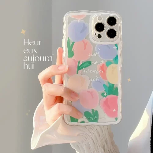 ins风花朵iphone13苹果手机壳16pro max透明14全包8p15适用11
