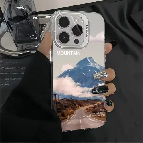 雪山公路适用16promax苹果手机壳iphone15欧美14pro小众13创意12