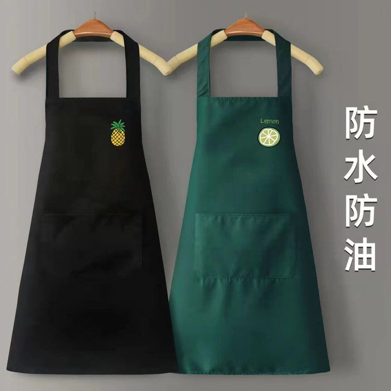 家用厨房围裙成人男女围腰工作服韩版时尚新款防水防油污渍可擦手
