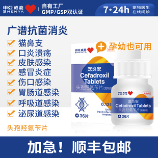 申亚威能猫咪感冒药阿莫西林克拉维酸钾猫鼻支狗咳嗽莱速诺消炎片