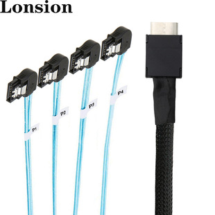 SAS Express SFF 8611 7P左弯服务器硬盘线 OCuLink 4i转SATA PCI