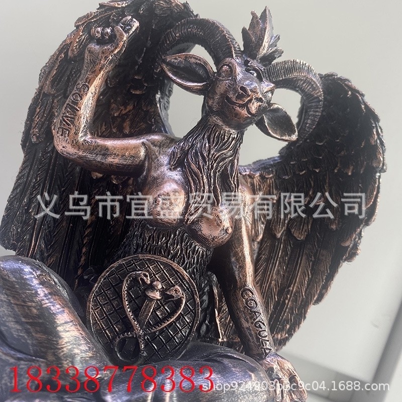 跨境山羊神像雕塑摆件神像装饰品摆件家居信仰神灵黑山羊撒旦摆件