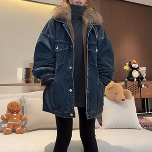 日系慵懒风气质宽松常规款 常规保暖牛仔棉服 外套女士2025秋冬新款