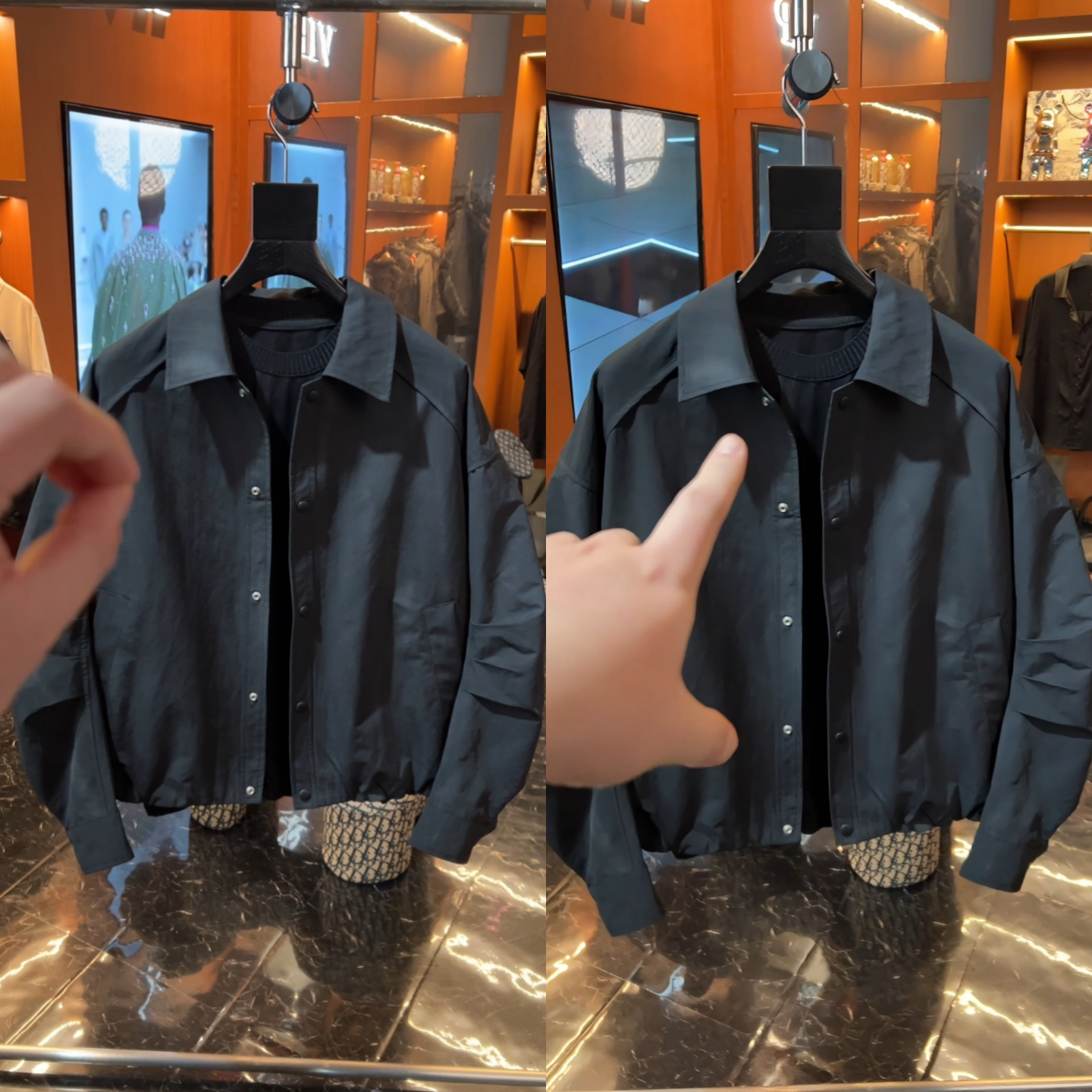 2026年春季新款休闲风翻领黑色夹克男士宽松时尚百搭简约外套潮流