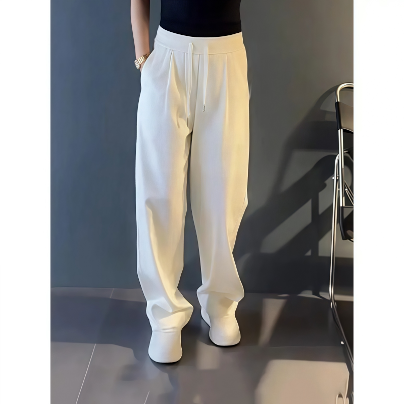 欧货轻奢大码垂感阔腿运动休闲裤