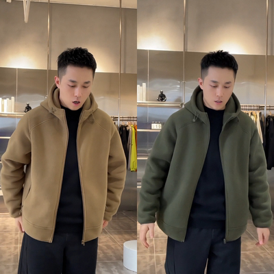 冬季双面摇粒绒拉链外套高级时尚