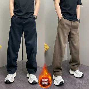 潮流简约百搭运动卫裤 高品质加绒休闲裤 保暖舒适 时尚 男士 冬季 新款
