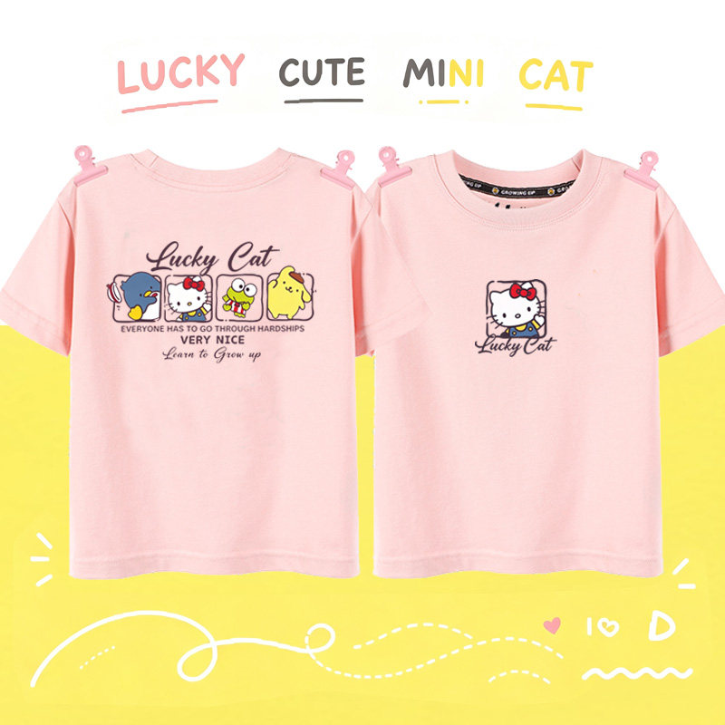 可爱女童短袖t恤夏Hello Kitty纯棉宽松洋气卡通印花儿童半袖夏装