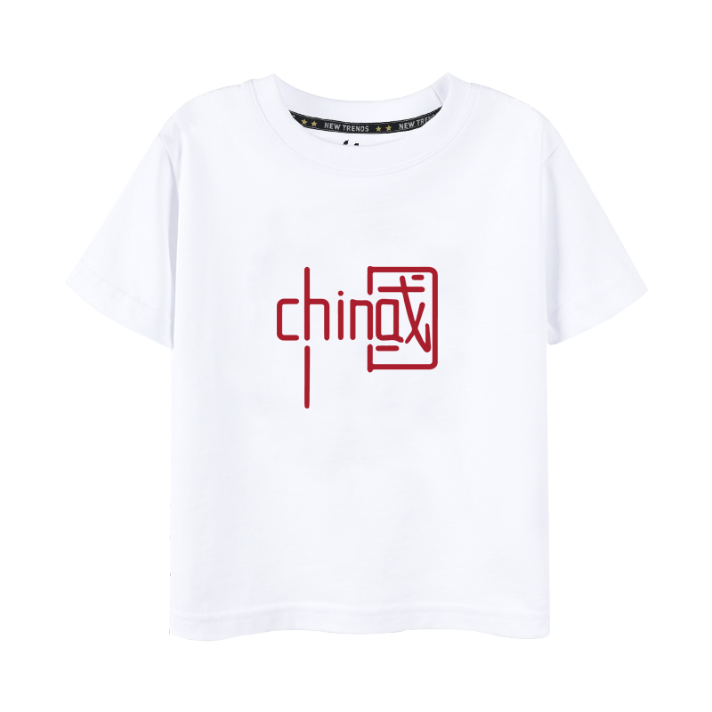 圆领中国风短袖纯棉T恤学生服