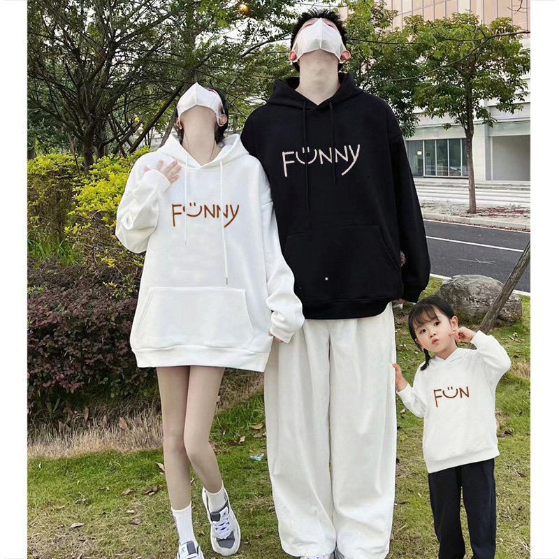 亲子装卫衣一家三口四口秋冬款2025新款长袖母子母女高端炸街上衣