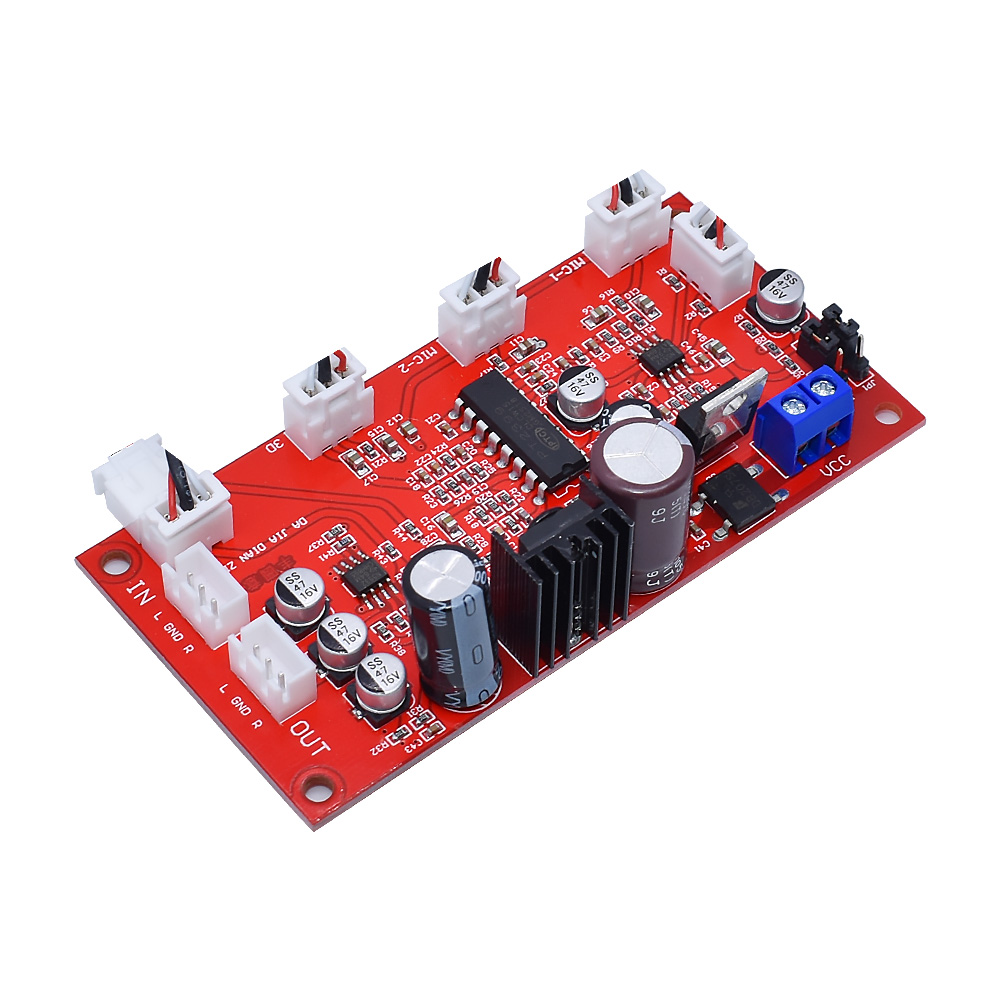 PT2399混响板卡拉OK板AD828前级板M65831话筒板电位器分离单电源