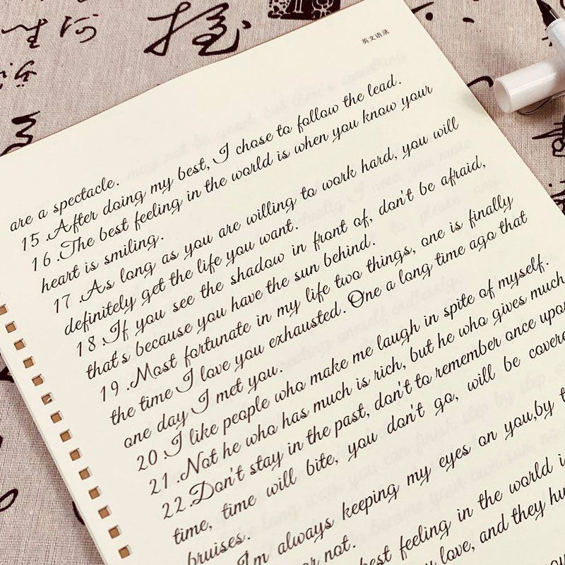 英文书法花体字帖女生学生成人漂亮手写钢笔硬笔临摹英文语录字帖