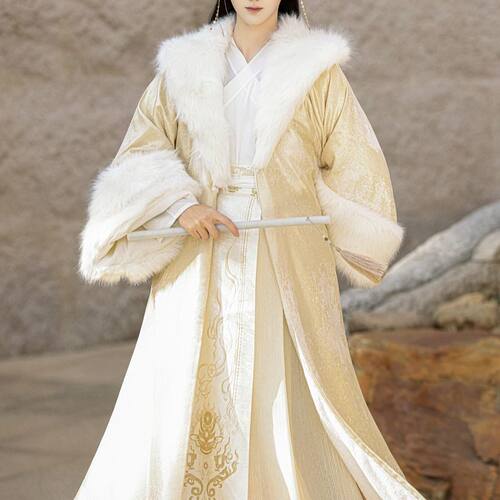 新年国风织金斗篷大氅汉服男女