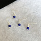 精选天然青金石小耳坠耳钉足银s999纯银耳钩蓝色耳环养耳防过敏女