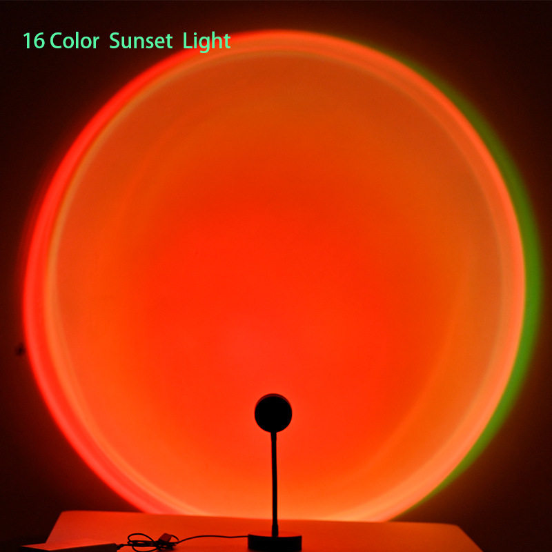 网红夕阳灯led创意落地灯客厅日不落投影氛围灯拍照补光台落日灯