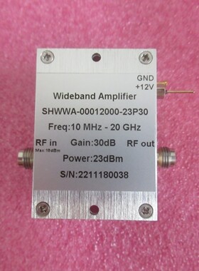 10MHz-20GHz 30dB增益 23dBm功率 2.4mm母 射频微波系统放大器