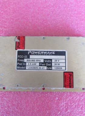 POWERWAVE进口30W 28V 0.5-1GHz 36dB SMA射频低噪声高功率放大器