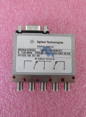 Agilent进口N1812UL DC-20GHz SMA 5V单刀四掷射频同轴开关