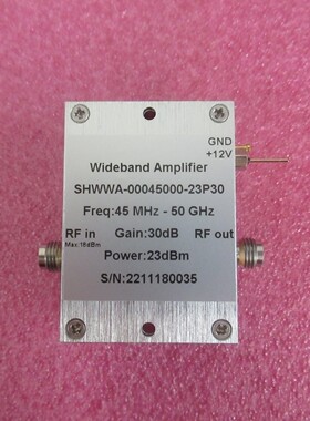 45MHz-50GHz 30dB增益 23dBm功率 1.85mm母 射频宽带功率放大器