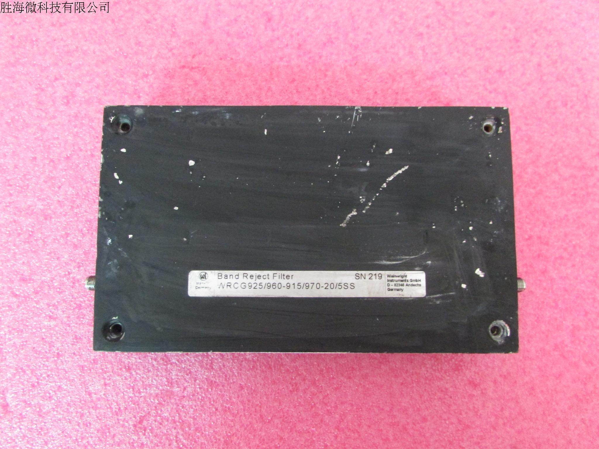 WI进口  WRCG925/960-915/970-20/5SS 800-1000MHz SMA 射频微波可调带阻滤波陷波器 品牌：WI 型号：WRCG925/960-915/970-20/5SS  可调频率范围：800-1000MHz 接头：SMA