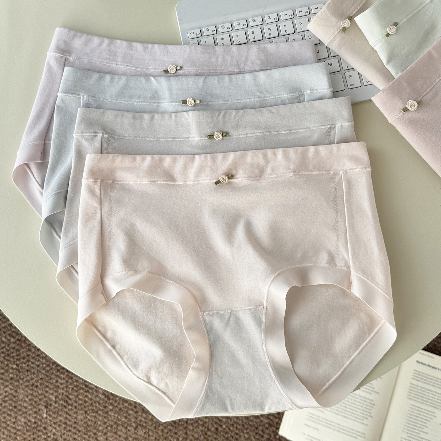 A类棉~花仙子女士纯棉中腰三角内裤柔软舒适无痕包臀10A抗菌短裤,女士内衣/男士内衣/家居服,女三角裤,淘宝优惠券,粉丝福利购,淘宝优惠卷