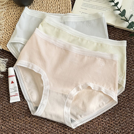 A类云柔棉~彩田25年新款中腰全棉简约纯色亲肤柔软7A抗菌裆女内裤