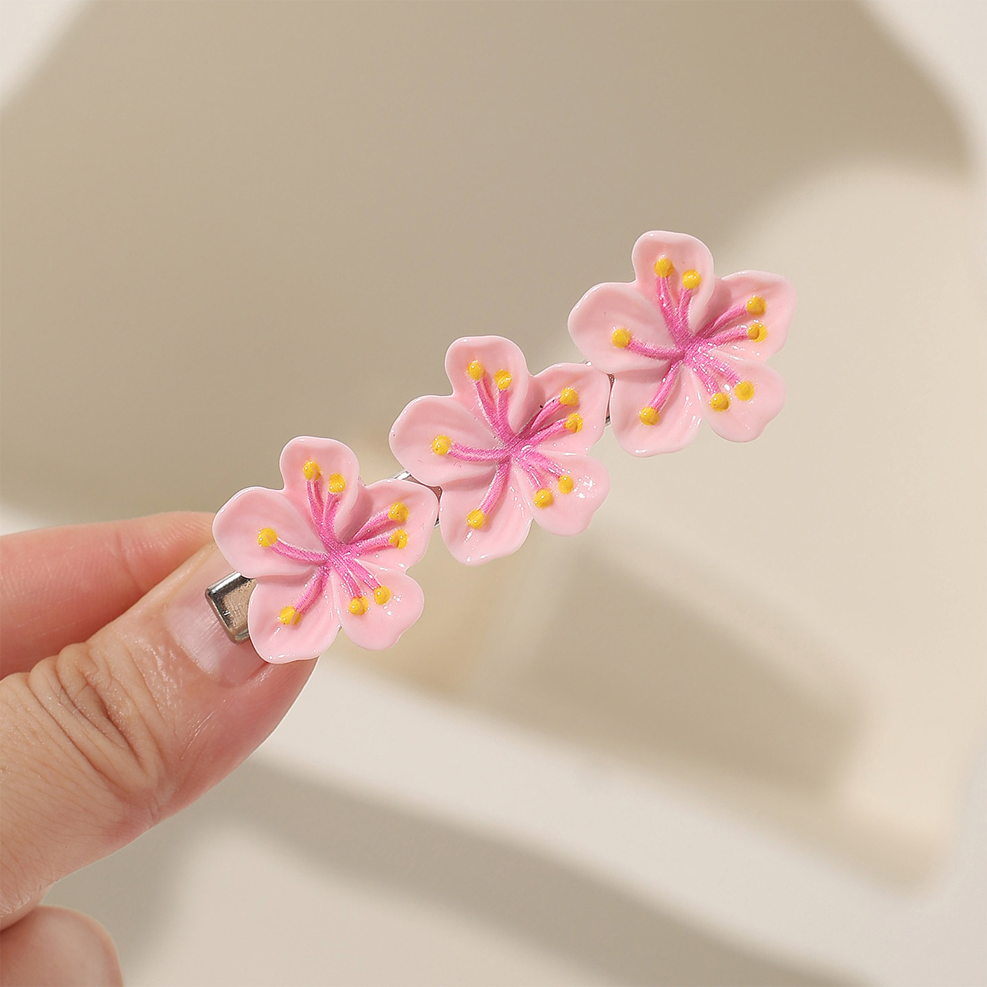 少女减龄可爱樱花粉桃花发夹侧夹