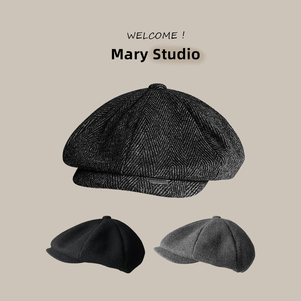 剃刀党帽子浴血黑帮八角帽子复古英伦报童帽男贝雷帽男女画家帽子