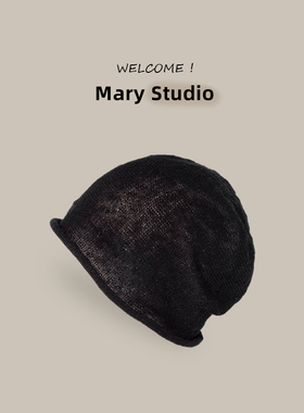 亚麻堆堆针织帽 春夏透气凉感舒适艺术渔夫帽子女帽头巾跳舞时尚